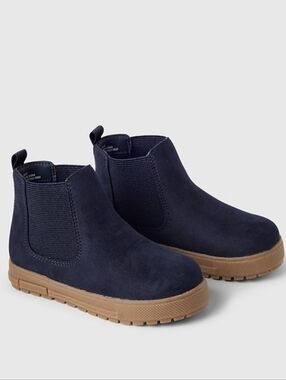 Gap Toddler Chelsea Boots High Top Sneakers Size 6 Navy Blue Suede Gum Sole